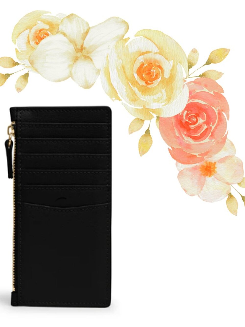 LEATHEROLOGY DEVON SLIM ZIP CARD CASE